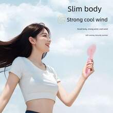 1 件便携式风扇迷你手持风扇 USB 可充电带便携移动电源小型手持可折叠口袋风扇适合旅行 - 彩色 - 查看 7