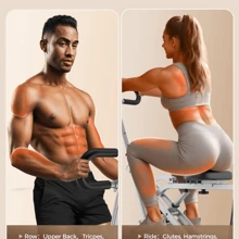 Flybird Pink Squat Machine Rowing Machine For Home 2 In 1 Rower & Squat Assist Workout Foldable Rower For Home Full Body Worikout Adjustable 4 Resistance Bands 330lbs - 灰色 - 查看 4