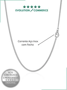 Men's Necklace Chain With Thunder Lightning Pendant Stainless Steel Does Not Turn Black Chain Cord Can Get Wet Antiallergic Original - 銀色 - 查看 5