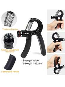 Adjustable Resistance Hand Grip Strengthener, Forearm Exerciser For Muscle Building And Athletic Grip Trainer, Hand Strengthener Tool Kit - 5 Pieces Grip Strength Training Set (Silicone Finger Gripper, Grip Ball, Grip Ring) Gym Accessories