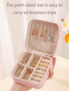 1pc Jewelry Box, Jewelry Display Box, Jewelry Storage Box, Portable Jewelry Box, Mini Jewelry Box, Simple Jewelry Box, Elegant Jewelry Display Box, Fashion Jewelry Storage Box, Detachable Jewelry Box, Travel Jewelry Box, Accessory Storage & Display Box, For Women - Multicolor - View 2