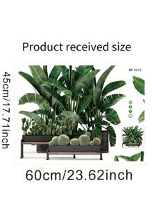 2 件/套植物图案墙贴，自粘式墙贴艺术家居装饰贴纸，贴纸，墙贴，乙烯基家居装饰贴纸，春季装饰品让您的家焕然一新，拉玛装饰贴纸礼物生日毕业 - 彩色 - 查看 5