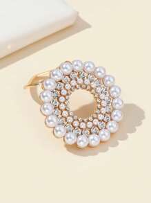 1 chiếc kẹp khăn quàng cổ họa tiết hình học đính ngọc trai giả và đá giả sang trọng, trâm cài quần áo đa năng dành cho phụ nữ phụ kiện ngày lễ tình nhân ngày lễ tình nhân - A - Xem 6