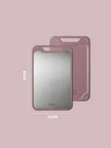 1pc Dual-Sided Stainless Steel 304 & Plastic Cutting Board, Large Multifunctional Dough Rolling Mat