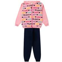 Kit 2 Sets Of Women's Youth Sweatshirt, Blouse And Flannel Pants, Winter Tracksuit, Hooded Zipper Cuff, Children's Clothing For Girls Sizes 10 12 14 16 - Hồng - Xem 5