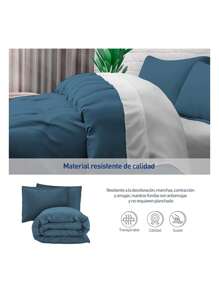 Juego de Funda Duvet para Edredon Matrimonial - Azul - Ver 5