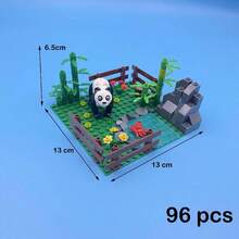 MOC Small Particle Assembly Building Blocks Farm Manor Ranch Field Scene Combination Sheep Pen Cowshed Chicken Coop Panda Bamboo Grove DIY Building Blocks Toy - Multicolor - View 18