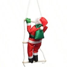 1pc Climbing Rope Santa Claus Stuffed Doll 95cm/37.4in Christmas Gift Christmas Family Arrangement Decorations,Xmas Decor,Christmas Decorations