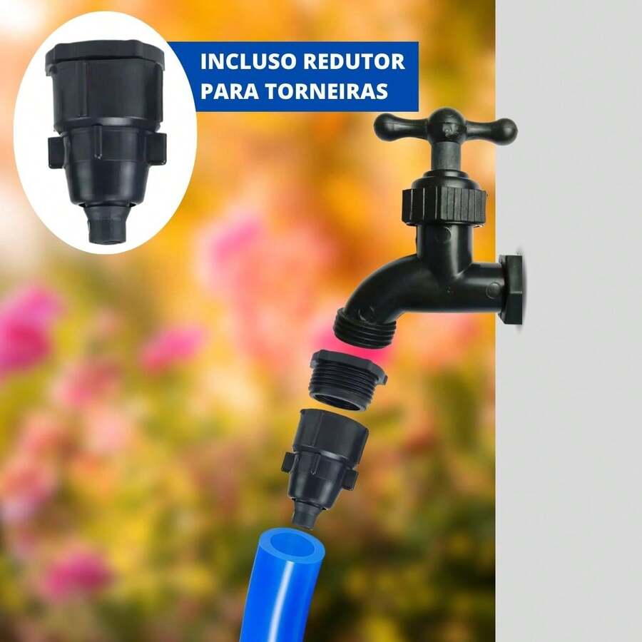 10m Reinforced Flat AntiTwist Garden Hose + Reinforced Tap + Thread