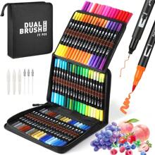 1set Colored Double Head Marker Pen, Modern Marking Pen For Students