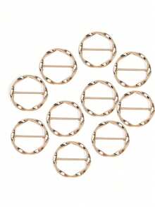 10 chiếc kẹp khăn lụa sang trọng - Khóa kim loại tròn thời trang, kẹp cà vạt áo phông cho phụ nữ, giá đỡ quấn quần áo, dễ sử dụng, phụ kiện thời trang - Nhiều màu - Xem 9