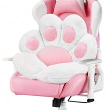 Ultra-Soft Cat Paw Floor Cushion Chair - Compact Lounge Seat For Gamers And Home Office - Cozy 28x24 Inch Plush Pillow For Dorm Or Apartment - White Color - 白色 - 查看 1