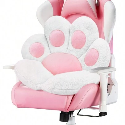 Ultra-Soft Cat Paw Floor Cushion Chair - Compact Lounge Seat For Gamers And Home Office - Cozy 28x24 Inch Plush Pillow For Dorm Or Apartment - White Color