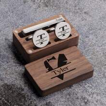 伴郎个性化袖扣、伴郎礼物、个性化袖扣、伴郎袖扣领带夹套装、刻字袖扣、婚礼袖扣、最佳男士礼物、新娘父亲定制袖扣、送给男友的毕业礼物、婚礼礼物、圣诞节礼物、冬季礼物、秋季礼物、节日珍藏、冬季时尚、圣诞礼物、永恒的爱 - 黑色 - 查看 11