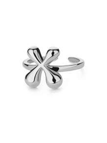 1pc 26 Letter Thick Band Ring, Unisex Smooth Stainless Steel Letter Ring, European & American Style Finger Jewelry Accessory - Silver - View 28