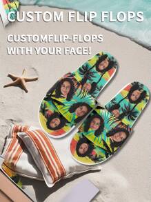 Customized Pattern 3D Printed Women's Non-Slip Durable & Lightweight Soft Slides, Suitable For Indoor/Outdoor & Garden Wear (Midsole Customizable) - White - View 5