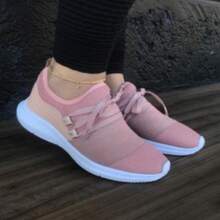 Women's Two-Tone Training Gym Sneakers, Super Light And Comfortable, Various Colors On - NUDE VÀ TRẮNG - Xem 1