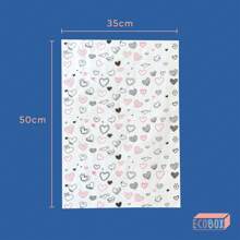100 Sheets Premium Tissue Paper 35x50cm Heart Print
