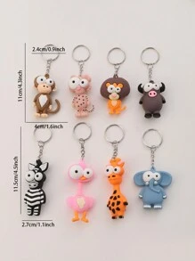 1/4/8 piezas Llaveros de animales de ojos grandes, apropiados para obsequios de fiesta, regalos festivos, regalos de regreso a clases - Multicolor - Ver 6