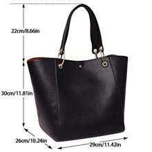 Handbag Women's Leather Bag Women's Shopper Large Tote Shoulder Bags Faux Leather Waterproof Bag Shoulder Bag Gift For Women - 卡其色 - 查看 2
