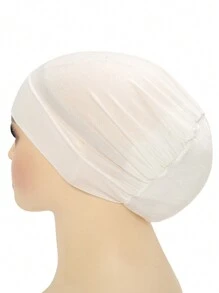 1pc Women's Silky R Beanie Cap - Multicolor - View 5