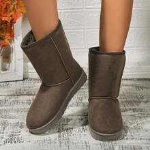 Botas de nieve acolchadas y cálidas para mujeres, nuevas botas cortas de invierno 2024 con suela gruesa y parte superior alta