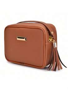 Women's Bag Kit 2 Pieces Medium Square Caramel Crossbody + Small Oval Black Crossbody - Nhiều màu - Xem 8