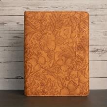 13 Inch Embossed Brown PU Leather Portfolio With Zipper, Padfolio, Professional Business Portfolio, A4 Document Storage, Stylish And Tasteful, Spacious Interior,Perfect Anniversary, Graduation, Or Business Gift For Her