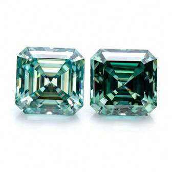 One 100% Moissanite Green D Color Asscher Cut VVS1 Moissanite Loose Stone With GRA Certificate
