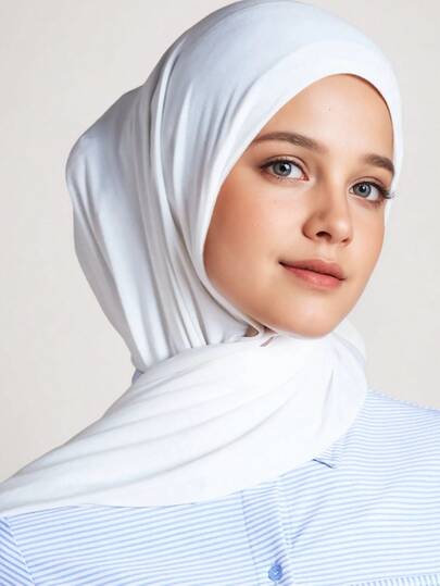 New 71 Inch Modal Fibre Ice Silk Elastic Fabric Basics Scarf Hijab Solid Color Long White Black Soft Shawl Abaya For Girl