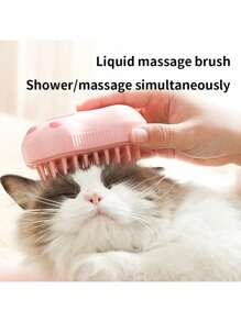 1 件，蒸汽猫刷，三合一电动宠物美容工具，便携式硅胶自清洁蒸汽刷，适用于猫和狗，舒适按摩和脱毛，护发，爪子设计，咖啡色随机发送，电池：150mAh - 彩色 - 查看 7