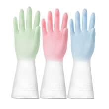 2pcs Two Tone Dishwashing Gloves, Thickened Kitchen Latex Gloves, Bowl Rubber, Gradient Color Rubber, Household Car Wash, Cleaning And Prevention