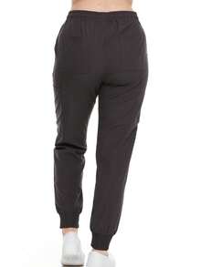 Women's Cargo Scrub Jogger Pants – 4-Way Stretch, Elastic Waist, Multiple Utility Pockets, Wrinkle-Resistant, Workwear For Nurses & Healthcare Professionals - 青灰色 - 查看 3