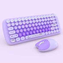 Bộ bàn phím và chuột không dây CANDY 2.4G không có tiếng, 84 phím bo tròn, hoạt hình mèo dễ thương, bộ bàn phím và chuột màu hồng/tím/trà sữa / Bộ bàn phím và chuột không dây MOFII 2.4G, bộ bàn phím và chuột không dây 104 phím nhiều màu SWEET dành cho máy tính để bàn, máy tính xách tay, văn phòng, bộ bàn phím và chuột không dây USB - Bộ bàn phím + chuột CANDY-Wireless 2.4G - Xem 14