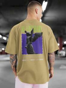 BE 100% Cotton Front And Back Printed T-Shirt GPJ1 - Màu Khaki - Xem 3