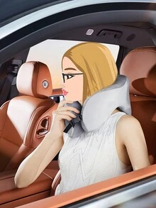 1个舒适商务车头枕U型枕，记忆棉材质，办公午睡配件，汽车颈部支撑垫 - A - 查看 4
