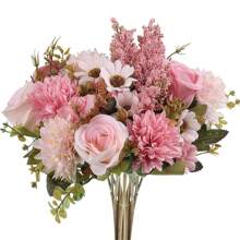 1pc/3pcs/80pcs Faux Silk Hydrangea Flower Bouquet, Fake Tea Rose, Suitable For Spring & Autumn Wedding Vase, Home, Restaurant, Bedroom, Bathroom, Room Decor, Mother's Day, Father's Day, Holiday Birthday Party, Outdoor Garden Decor - Multicolor - View 15