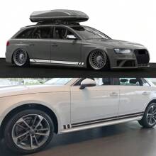 适用于奥迪 A4 B8 B9 B7 8W 8K 8E Avant Quattro Allroad TFSI 2 件车门贴纸侧裙饰条乙烯基贴花条纹汽车配件 - 210x8cm/82.67x3.14inch - 查看 5