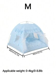 1 chiếc Lều cho thú cưng họa tiết hoa Ditsy, thoáng khí, nhẹ, có thể giặt được, thích hợp cho mèo và chó nhỏ, có thể sử dụng ngoài trời và trong nhà, dùng được cho mọi mùa - Màu xanh lam - Xem 19