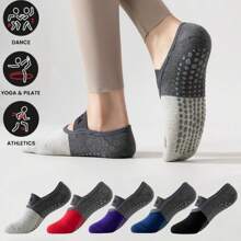 1 Pair Women's Colorblock Pilates Socks, Non-Slip Yoga Socks, Dance Socks, Floor Socks - Multicolor - View 2