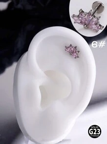 1 件时尚钛金属唇钉内螺纹耳钉天鹅叶天鹅 5A 氧化锆石 G23 植入级唇钉心形耳环鼻环鼻中隔珠宝月亮猫爪耳环铰链鼻中隔环眼海螺耳轮耳钉唇钉梦露唇环唇钉顶部螺丝平背耳环耳钉海螺唇钉梦露美杜莎唇鼻穿孔女士日常佩戴圣诞节和万圣节礼物情人节 - 彩色 - 查看 7