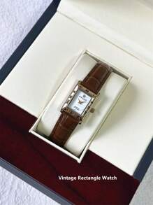 Pablo Raez 1 pieza Reloj dorado vintage de mujer Vestido Reloj SUS304 Caja cuadrada de acero inoxidable chapado en oro Diseño elegante y nuevo Cuarzo retro Esfera de nácar blanco de alta calidad Cómoda correa de piel de microfibra negra Resistente al agua 50M Reloj casual ideal para adolescentes y chicas Bonito regalo para amigos o familia Apto para uso diario, trabajo y fiestas