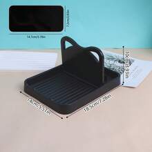 1pc Plastic Pot Lid Holder Stand, Kitchen Pot Cover Storage Rack - Black - View 2