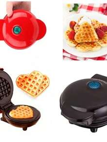 Mini Compact Heart Waffle Maker - Đỏ - Xem 3