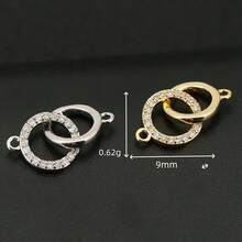 3件套DIY铜锆石多功能优雅珠宝吊坠配件 - 雙圓圈配件 - 查看 6