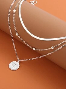 1pc Multi-Layer Pendant Necklace, Exaggerated Layered Necklace Jewelry For Party