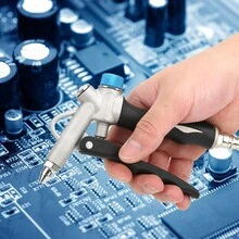 Industrial Air Duster Adjustable Pneumatic Dust Blow Gun Handheld Compressor Cleaning Tool G1/4in - Silver - View 7