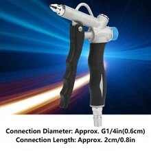 Industrial Air Duster Adjustable Pneumatic Dust Blow Gun Handheld Compressor Cleaning Tool G1/4in - Silver - View 8
