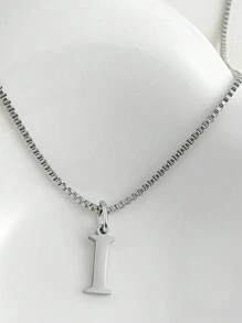 Magic Fish 1pc Classic 26 Alphabet Letter Necklace A-Z Initial Pendant Necklace Stainless Steel Jewelry Gift, Suitable For Daily Wear