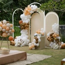 UNHO Set Of 3 Metal Wedding Arch Flower Balloon Backdrop Stand Garden Floral Decor For Birthday Party - White - View 10